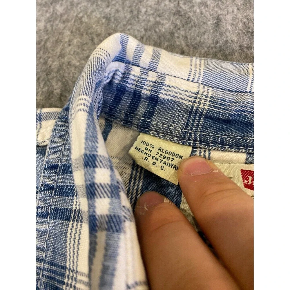 Vintage Javolis Plaid Button Up Cotton Longsleeve Shirt Sz Large - Picture 3 of 10